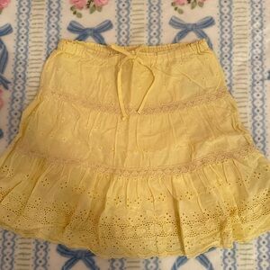 Yellow Lace Trimmed Skirt